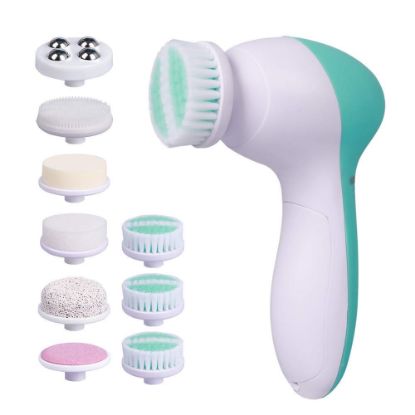 Xesscare 9 in 1 Facial Cleansing Brush Waterproof Skin Brush with 9 Heads Electric Face Scrubber for Exfoliating, Massaging and Deep Cleansing Women & Men Blue